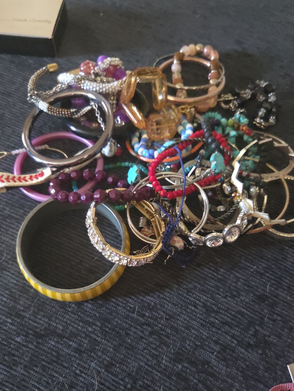Stacked Multicolor Beaded and Metallic Women's Bracelet Lot